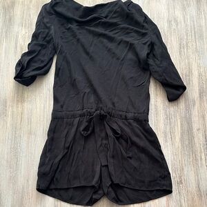 Women’s Black Romper with Tie Waist